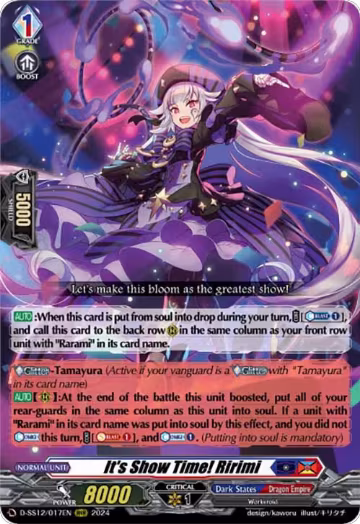 It's Show Time! Ririmi (D-SS12/017EN), D-SS12: Triple Drive Booster — Vanguard card price