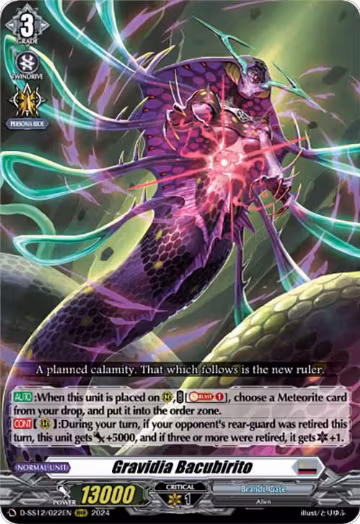 Gravidia Bacubirito (D-SS12/022EN), D-SS12: Triple Drive Booster — Vanguard card price