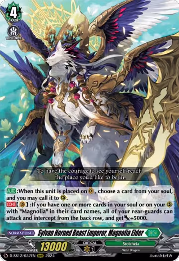 Sylvan Horned Beast Emperor, Magnolia Elder (D-SS12/037EN), D-SS12: Triple Drive Booster — Vanguard card price