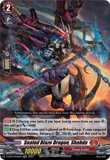 Sealed Blaze Dragon, Shabda (D-SS12/049EN), D-SS12: Triple Drive Booster — Vanguard card price