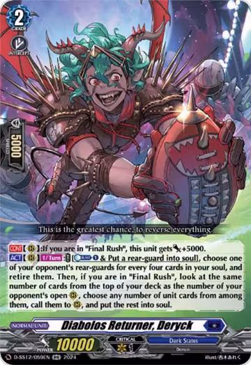 Diabolos Returner, Deryck (D-SS12/059EN), D-SS12: Triple Drive Booster — Vanguard card price
