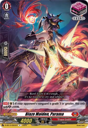 Blaze Maiden, Parama (D-SS12/093EN), D-SS12: Triple Drive Booster — Vanguard card price
