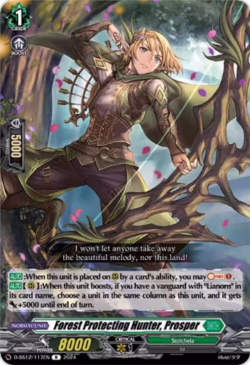 Forest Protecting Hunter, Prosper (D-SS12/117EN), D-SS12: Triple Drive Booster — Vanguard card price