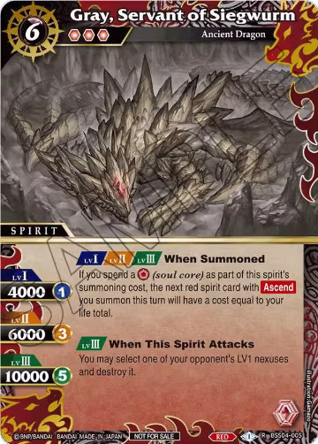 Gray, Servant of Siegwurm (Grand Tour Finalist Card Set 2024 Vol. 1) (BSS04-005), Launch & Event Promos — Battle Spirits card price