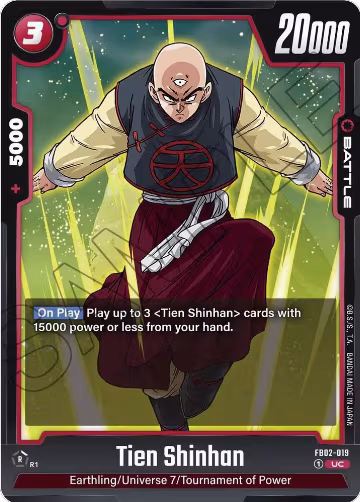 Tien Shinhan - FB02-019 (FB02-019), Blazing Aura — DB Fusion card price