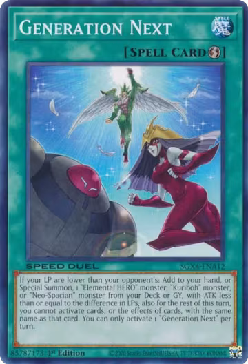 Generation Next (SGX4-ENA12), Speed Duel GX: Midterm Destruction — Yu-Gi-Oh! card price
