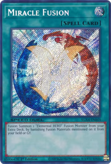 Miracle Fusion (Secret Rare) (SGX4-ENE05), Speed Duel GX: Midterm Destruction — Yu-Gi-Oh! card price