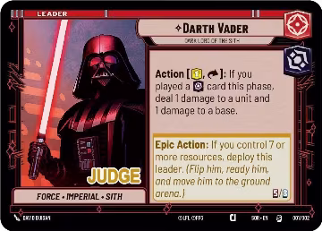 Darth Vader - Dark Lord of the Sith (001/002), Judge Promos — Star Wars card price