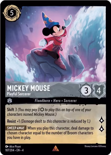 Mickey Mouse - Playful Sorcerer (187/204), Ursula's Return — Lorcana card price