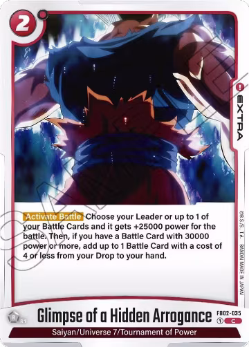 Glimpse of a Hidden Arrogance (FB02-035), Blazing Aura — DB Fusion card price
