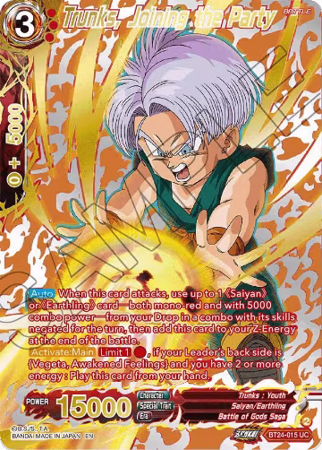 Trunks, Joining the Party (Collector Booster Gold) (BT24-015), Beyond Generations — DB Super card price