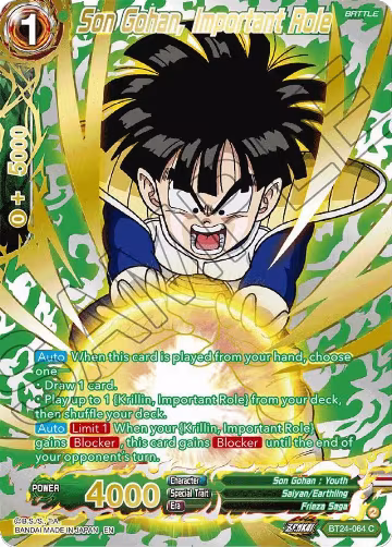 Son Gohan, Important Role (Collector Booster Gold) (BT24-064), Beyond Generations — DB Super card price