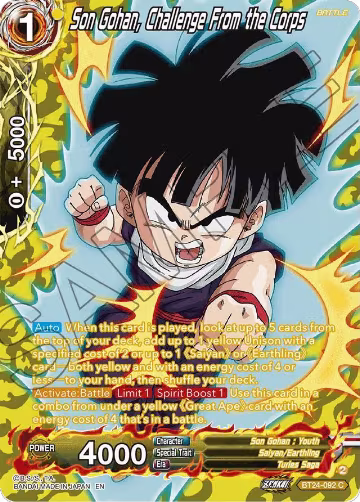 Son Gohan, Challenge From the Corps (Collector Booster Silver) (BT24-092), Beyond Generations — DB Super card price