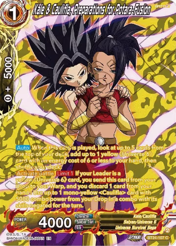Kale & Caulifla, Preparations for Potara-Fusion (Collector Booster Silver) (BT24-107), Beyond Generations — DB Super card price