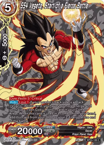 SS4 Vegeta, Start of a Fierce Battle (Collector Booster Silver) (BT24-120), Beyond Generations — DB Super card price