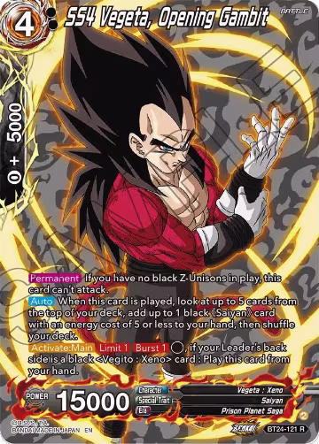 SS4 Vegeta, Opening Gambit (Collector Booster Silver) (BT24-121), Beyond Generations — DB Super card price