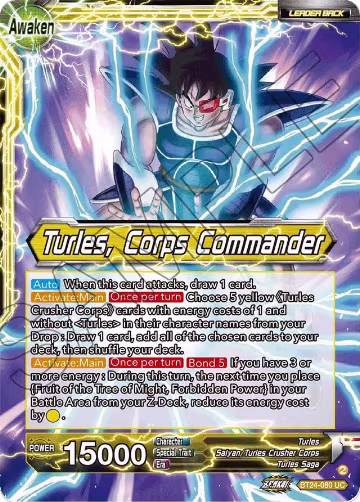 Turles // Turles, Corps Commander (Collector Booster Foil) (BT24-080), Beyond Generations — DB Super card price