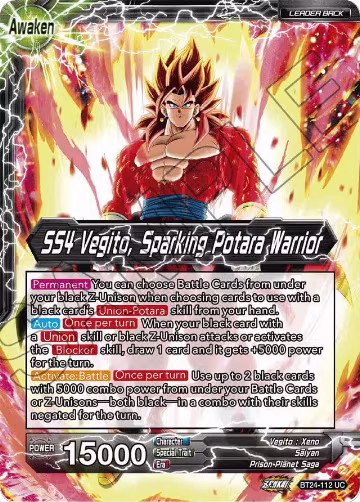 SS4 Son Goku & SS4 Vegeta // SS4 Vegito, Sparking Potara Warrior (Collector Booster Foil) (BT24-112), Beyond Generations — DB Super card price