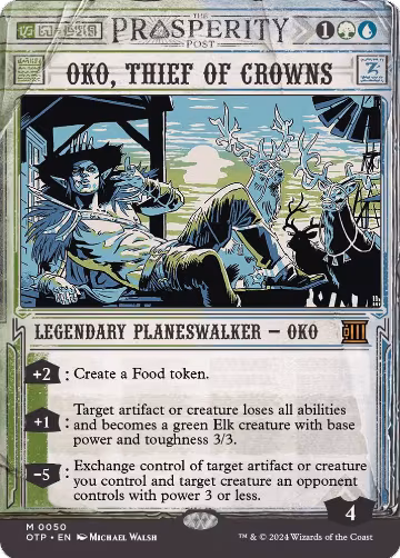 Oko, Thief of Crowns (50), Outlaws of Thunder Junction: Breaking News — Magic card price