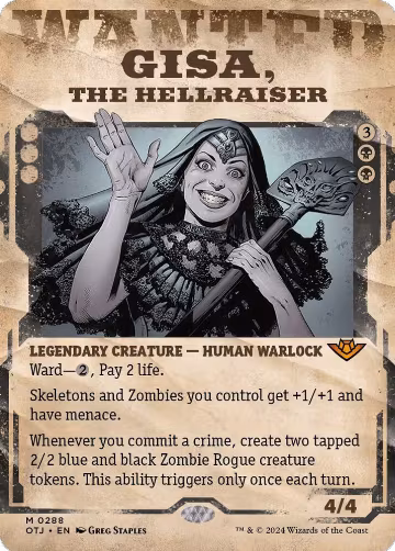 Gisa, the Hellraiser (Showcase) (288), Outlaws of Thunder Junction — Magic card price