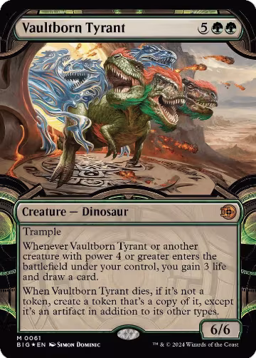 Vaultborn Tyrant (Showcase) (Raised Foil) (61), Outlaws of Thunder Junction: The Big Score — Magic card price
