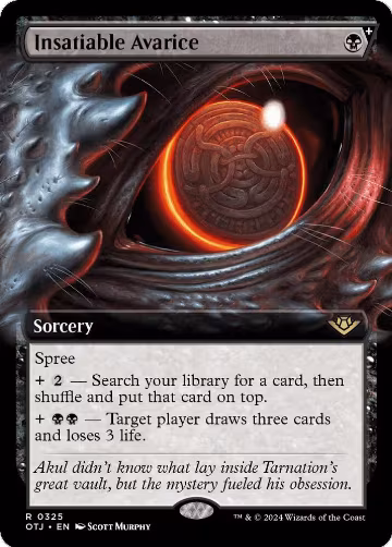 Insatiable Avarice (Extended Art) (325), Outlaws of Thunder Junction — Magic card price