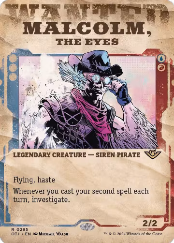Malcolm, the Eyes (Showcase) (295), Outlaws of Thunder Junction — Magic card price