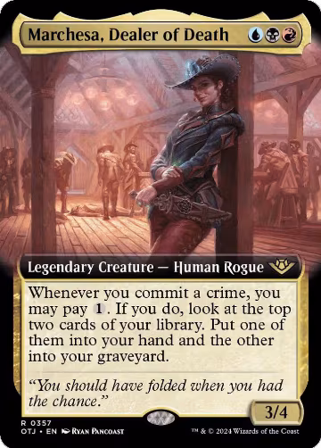 Marchesa, Dealer of Death (Extended Art) (357), Outlaws of Thunder Junction — Magic card price