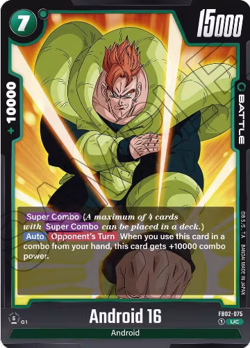Android 16 (FB02-075), Blazing Aura — DB Fusion card price