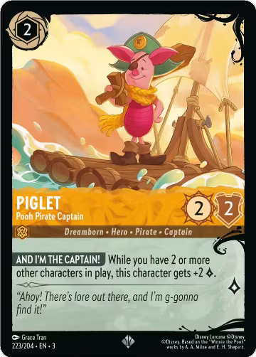 Piglet - Pooh Pirate Captain (223/204) (223/204), Illumineer's Quest: Deep Trouble — Lorcana card price
