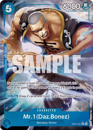 Mr. 1 (Daz.Bonez) (Alternate Art) (EB01-027), Extra Booster: Memorial Collection — One Piece card price