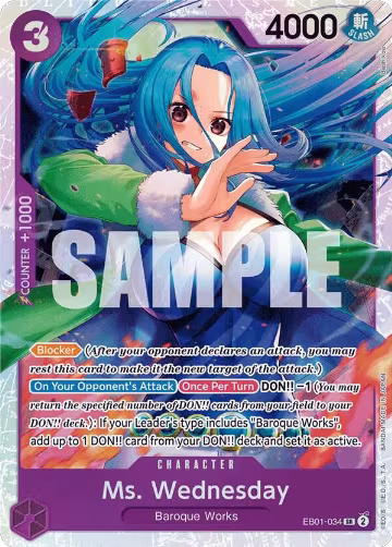 Ms. Wednesday (EB01-034), Extra Booster: Memorial Collection — One Piece card price