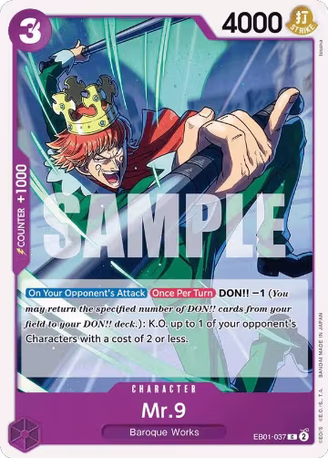 Mr. 9 (EB01-037), Extra Booster: Memorial Collection — One Piece card price