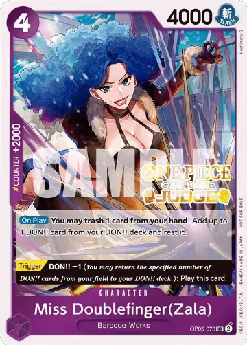 Miss Doublefinger(Zala) (Judge Pack Vol. 3) (OP05-073), One Piece Promotion Cards — One Piece card price