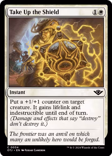 Take Up the Shield (34), Outlaws of Thunder Junction — Magic card price