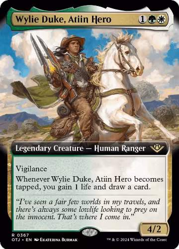 Wylie Duke, Atiin Hero (Extended Art) (367), Outlaws of Thunder Junction — Magic card price