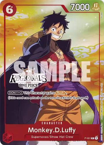 Monkey.D.Luffy (001) (Online Regional 2024 Vol. 2) [Participant] (P-001), One Piece Promotion Cards — One Piece card price
