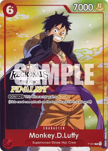 Monkey.D.Luffy (001) (Online Regional 2024 Vol. 2) [Finalist] (P-001), One Piece Promotion Cards — One Piece card price