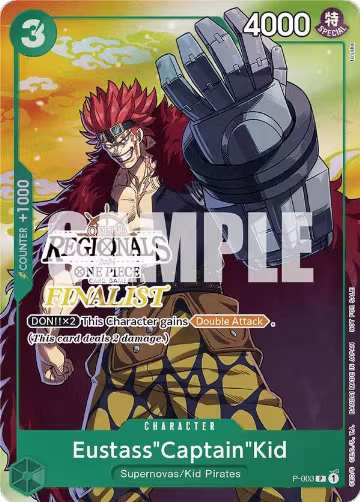 Eustass"Captain"Kid (Online Regional 2024 Vol. 2) [Finalist] (P-003), One Piece Promotion Cards — One Piece card price