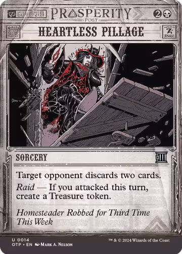 Heartless Pillage (14), Outlaws of Thunder Junction: Breaking News — Magic card price