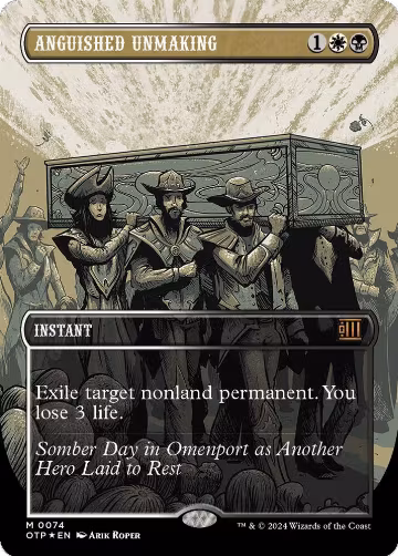 Anguished Unmaking (Textured Foil) (74), Outlaws of Thunder Junction: Breaking News — Magic card price