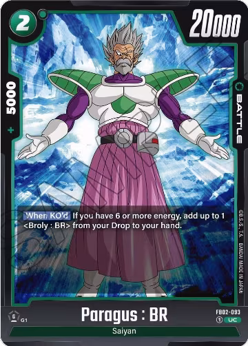 Paragus : BR (FB02-093), Blazing Aura — DB Fusion card price