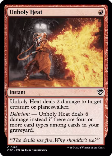 Unholy Heat (182), Commander: Outlaws of Thunder Junction — Magic card price