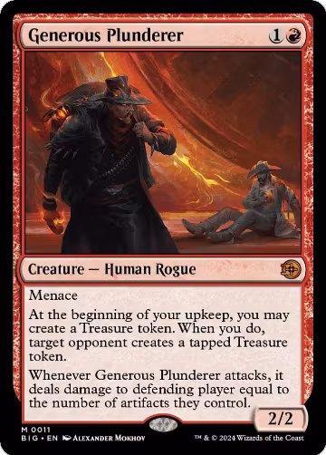 Generous Plunderer (11), Outlaws of Thunder Junction: The Big Score — Magic card price