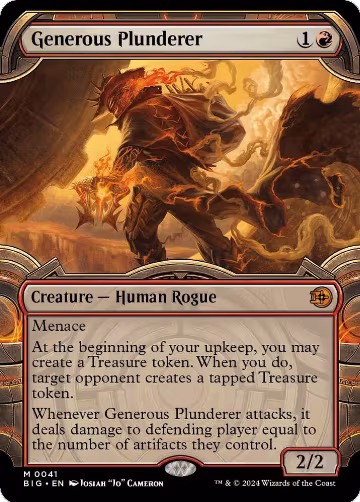 Generous Plunderer (Showcase) (41), Outlaws of Thunder Junction: The Big Score — Magic card price