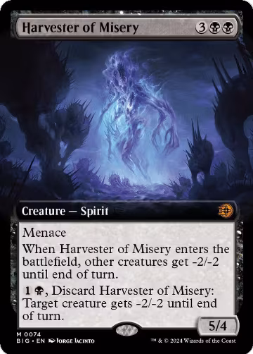 Harvester of Misery (Extended Art) (74), Outlaws of Thunder Junction: The Big Score — Magic card price