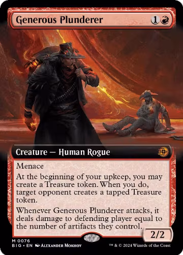 Generous Plunderer (Extended Art) (76), Outlaws of Thunder Junction: The Big Score — Magic card price
