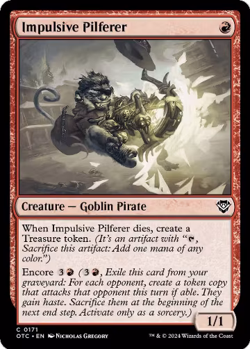 Impulsive Pilferer (171), Commander: Outlaws of Thunder Junction — Magic card price