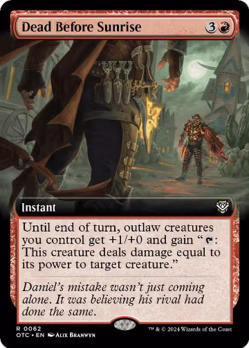 Dead Before Sunrise (Extended Art) (62), Commander: Outlaws of Thunder Junction — Magic card price