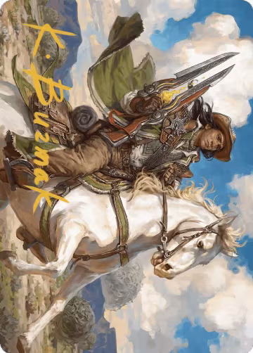 Wylie Duke, Atiin Hero Art Card (Gold-Stamped Signature) (35), Art Series: Outlaws of Thunder Junction — Magic card price